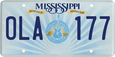 MS license plate OLA177