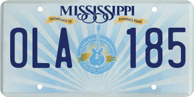 MS license plate OLA185
