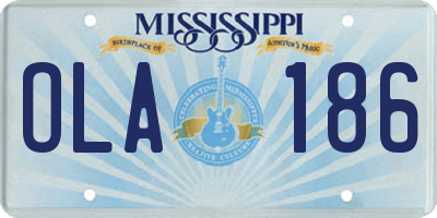 MS license plate OLA186