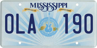 MS license plate OLA190