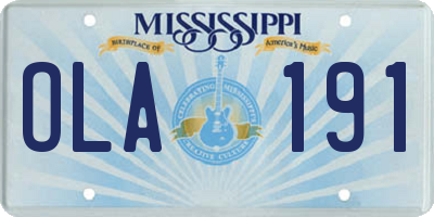 MS license plate OLA191