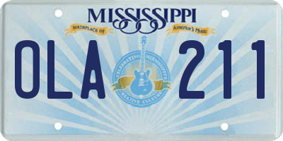MS license plate OLA211