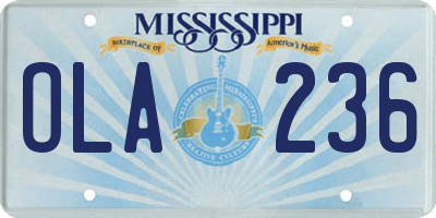 MS license plate OLA236