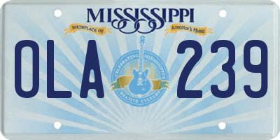 MS license plate OLA239