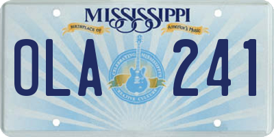 MS license plate OLA241