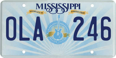 MS license plate OLA246