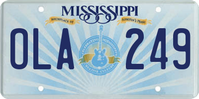 MS license plate OLA249