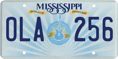 MS license plate OLA256