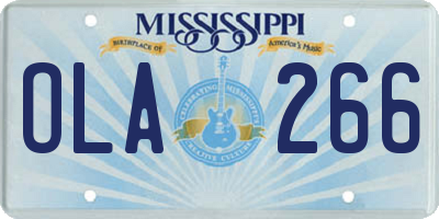 MS license plate OLA266