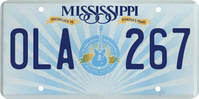 MS license plate OLA267