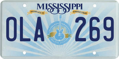 MS license plate OLA269