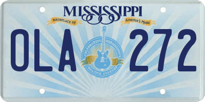 MS license plate OLA272