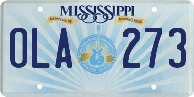 MS license plate OLA273