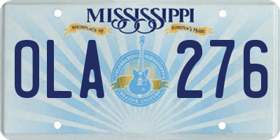 MS license plate OLA276