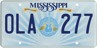 MS license plate OLA277