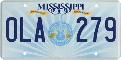 MS license plate OLA279