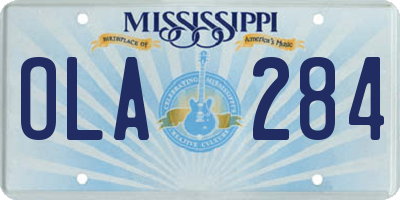 MS license plate OLA284
