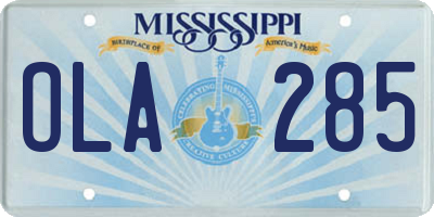 MS license plate OLA285