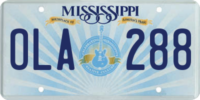 MS license plate OLA288