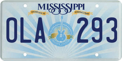 MS license plate OLA293