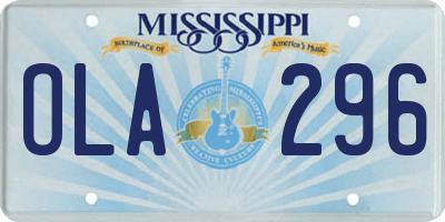 MS license plate OLA296