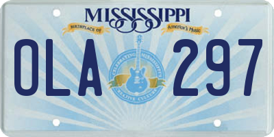 MS license plate OLA297