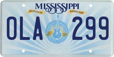 MS license plate OLA299