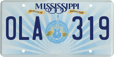 MS license plate OLA319