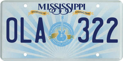 MS license plate OLA322
