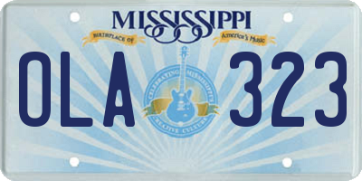 MS license plate OLA323