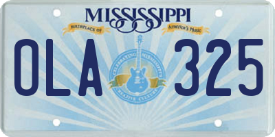 MS license plate OLA325