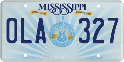 MS license plate OLA327