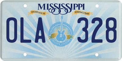 MS license plate OLA328