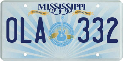 MS license plate OLA332