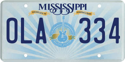MS license plate OLA334