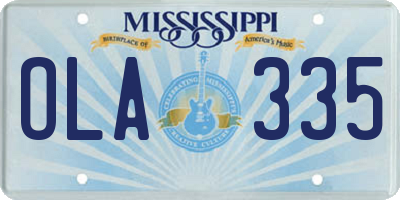 MS license plate OLA335
