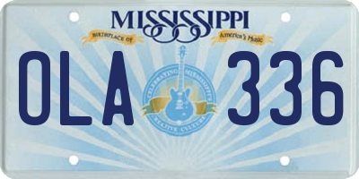 MS license plate OLA336