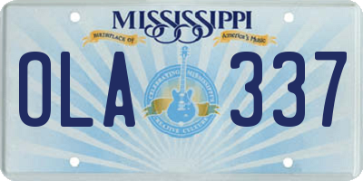 MS license plate OLA337