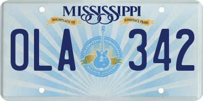 MS license plate OLA342