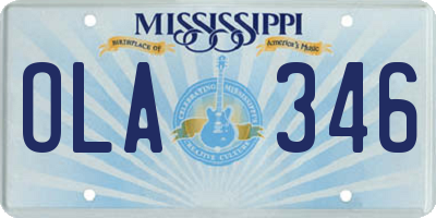 MS license plate OLA346