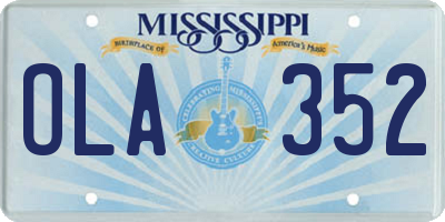 MS license plate OLA352
