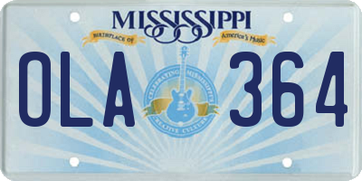 MS license plate OLA364