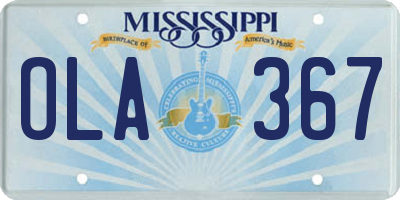 MS license plate OLA367