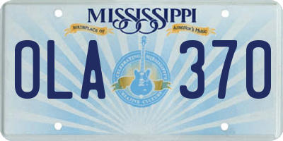 MS license plate OLA370