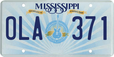 MS license plate OLA371