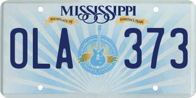MS license plate OLA373