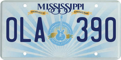 MS license plate OLA390