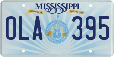 MS license plate OLA395