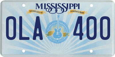 MS license plate OLA400