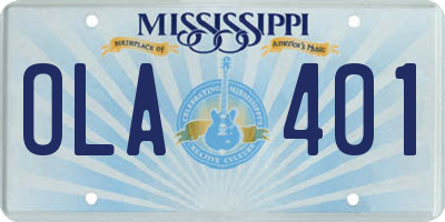 MS license plate OLA401